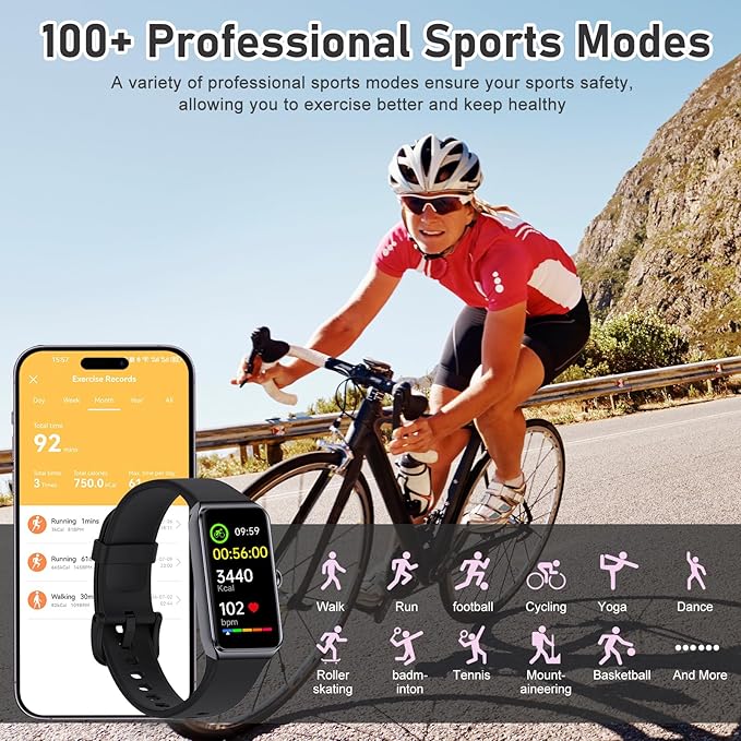 Fitness Tracker with Step Counter/Calories/Stopwatch, Activity Tracker, Health Tracker with Heart Rate Monitor, Sleep Tracker,1.47 Touch Color Screen, Pedometer Watch for Women Men