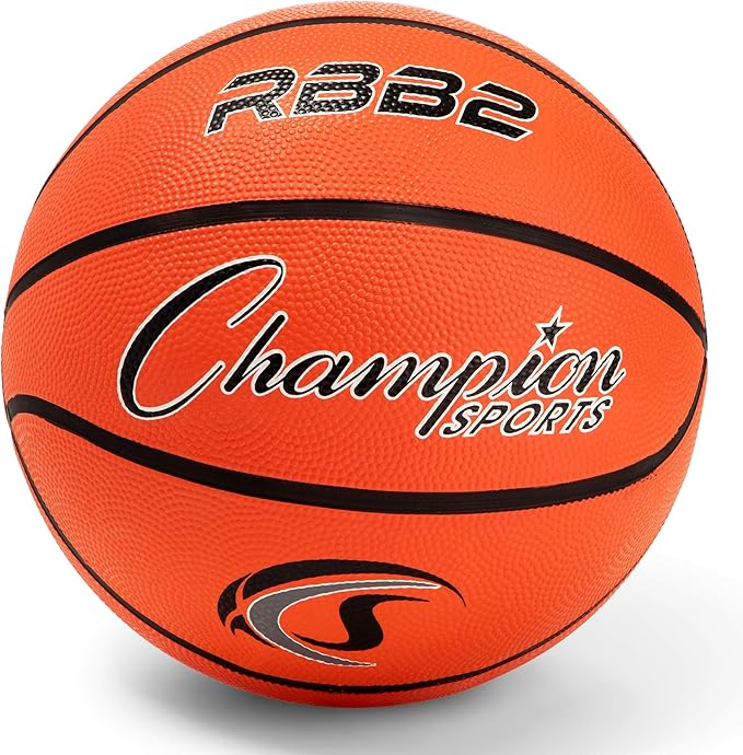 Champion Sports Rubber Basketballs – Heavy Duty Pro-Style, Indoor/Outdoor Use, Premium Basketball Equipment for Physical Education, Various Sizes & Colors (Size 3, 5, 6, 7)