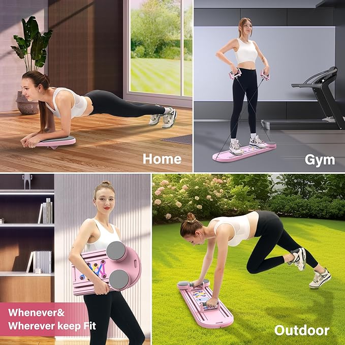 Pilates Board,Foldable Pilates Reformer Sets with Timer,Multifunctional Abdominal Pilates Board for Home Workout Equipment,Portable Ab Board Trainer Pilates Exercise Machine, Pilates Board for Women