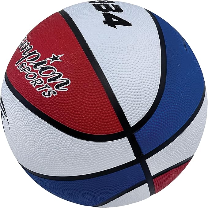 Champion Sports Rubber Basketballs – Heavy Duty Pro-Style, Indoor/Outdoor Use, Premium Basketball Equipment for Physical Education, Various Sizes & Colors (Size 3, 5, 6, 7)