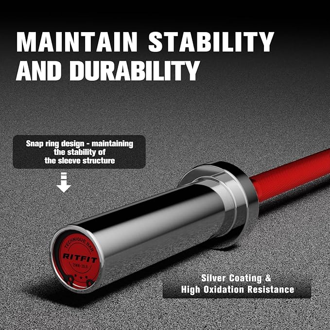 RitFit Barbell Weight Set - 4/6FT Olympic Barbell with Weight Plates (55-275LB Total) - Weightlifting Equipment for Squats, Curls, Deadlifts, Presses, Hip Thrusts