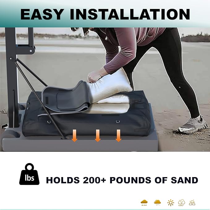 Basketball Hoop Sandbag，Weather-Proof Heavy Duty Weighted Base Anchor for Basketball Hoops, Basketball Hoop Anchor Can Hold in Excess of 200 lbs，Extra Safety for Your Sport