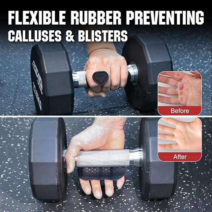Anti-Slip Workout Grips, Ergonomic Palm Protection for Weight Lifting, Pull-Ups & Gym Training