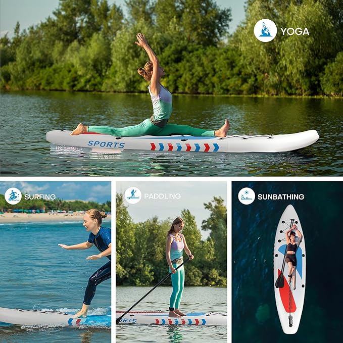 Panana Inflatable Stand Up Paddle Board, 10'x31 x6 SUP with Premium Paddle Board Accessories Kit, Anti-Slip EVA Deck for Adults Youth of All Skill Levels