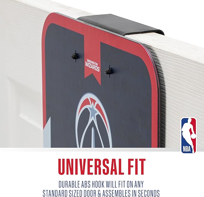 Franklin Sports NBA Team Over The Door Basketball Hoop - Kids Indoor Mini Basketball Hoop with Basketball - NBA Fan Shop Mini Hoop for Bedroom & Office