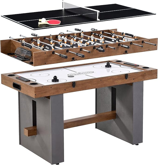 Barrington Combo Game Table – Foosball, Air Hockey, Table Tennis & More – Multi Game Table for Home or Game Room