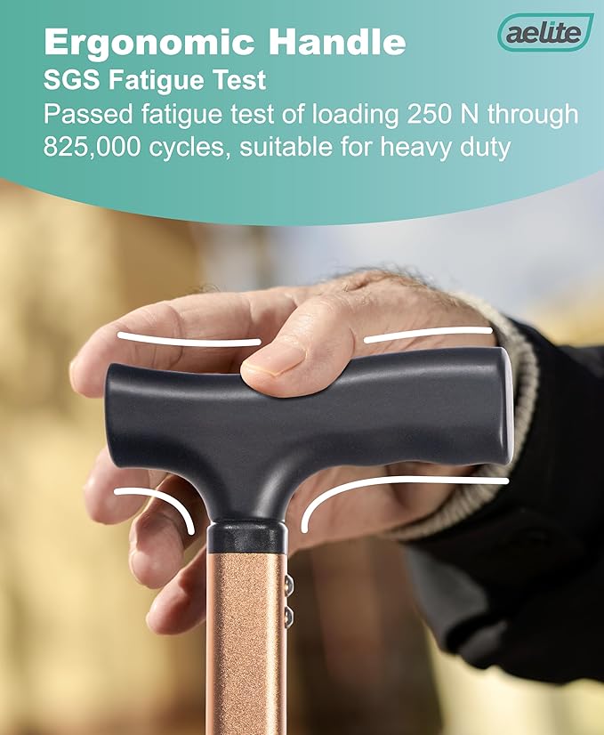 Aelite Walking Cane for Men and Women - Light, Durable, Retractable, Heavy Duty, Ergonomic Handle, High-Grade Aluminum Alloy, Canes for Seniors and Adults