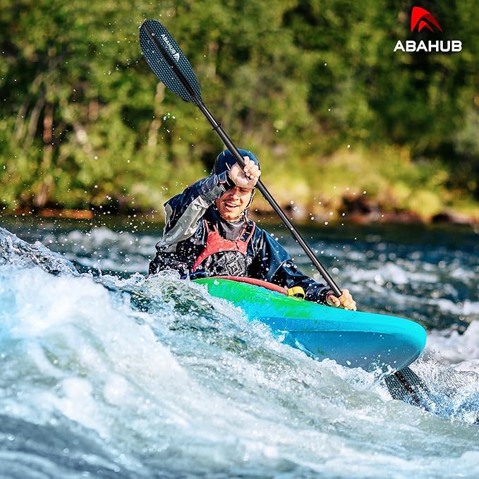 Abahub Kayak Paddle, 90.5 Inches Kayaking Oars for Boating, Canoeing with Free Paddle Leash, Aluminum Alloy Shaft Black/Blue/Green/Orange/Yellow Plastic Blades