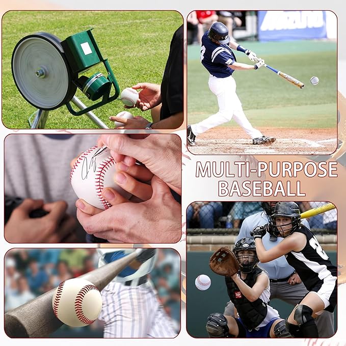 Magicorange Baseball, 12 Pack Training Baseballs Unmarked Practice Rubber Core Baseballs for Hitting, Soft Toss, Batting, Fielding, Pitching