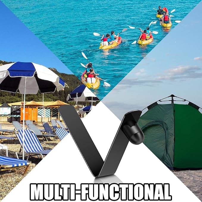 Moxweyeni 8 Pieces Push Button Spring Clips Tent Pole Clips Stainless Steel Kayak Paddle Spring Snap Clips Locking Tube Pin for Camping Kayak Paddle Tent Pole