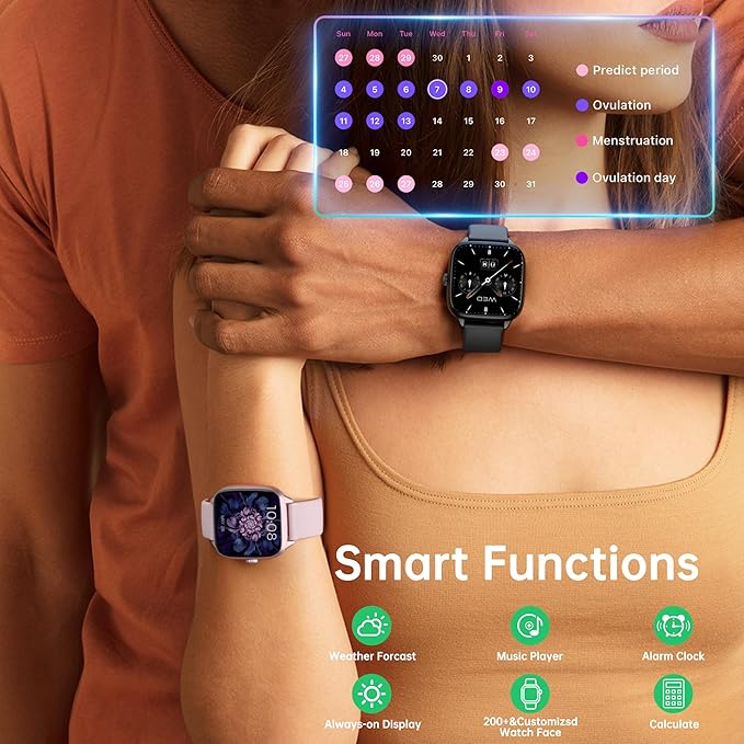 Health Fitness Tracker (Answer/Make Calls), Smart Watch with 24/7 Heart Rate Monitor, Activity Tracker with Blood Pressure, Blood Oxygen, 120+ Sport Modes Sleep Tracker for Women Men (Black)