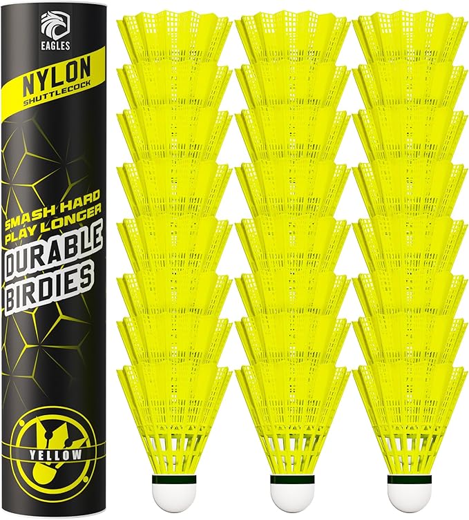 Badminton Birdies - Nylon Bedminton Shuttlecocks for Softball/Baseball Batting Training - Highly Stable & Durable Shuttle Balls for Indoor and Outdoor Matches