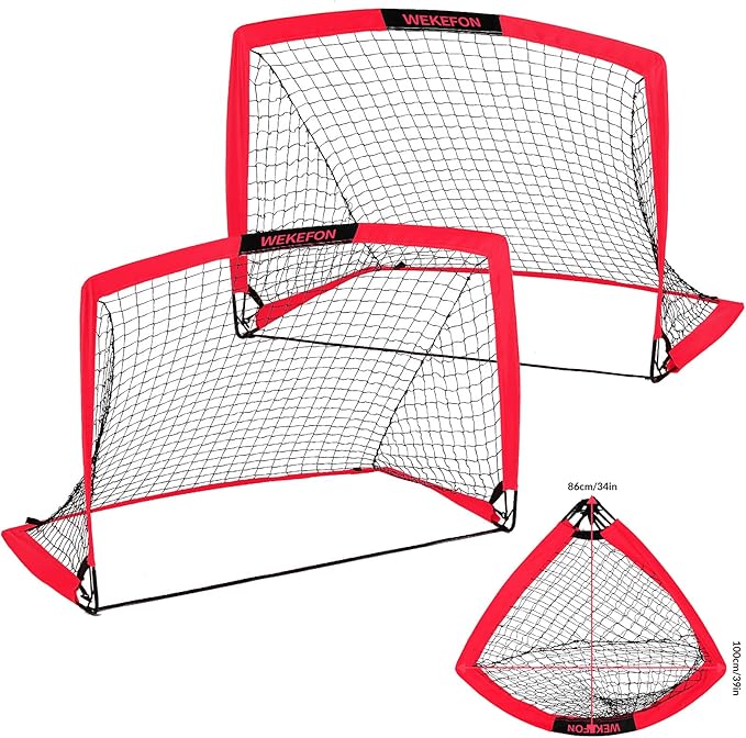 Soccer Goal with Carry Bag, 10/9MM Strengthen Pole, Arched Design, Kids Soccer Goals for Backyard Set 5x 3.1/3.6x2.7/2.9x2.4ft Portable Pop Up Soccer Nets for Toddler, Adults, Youth Games, Play, Gifts