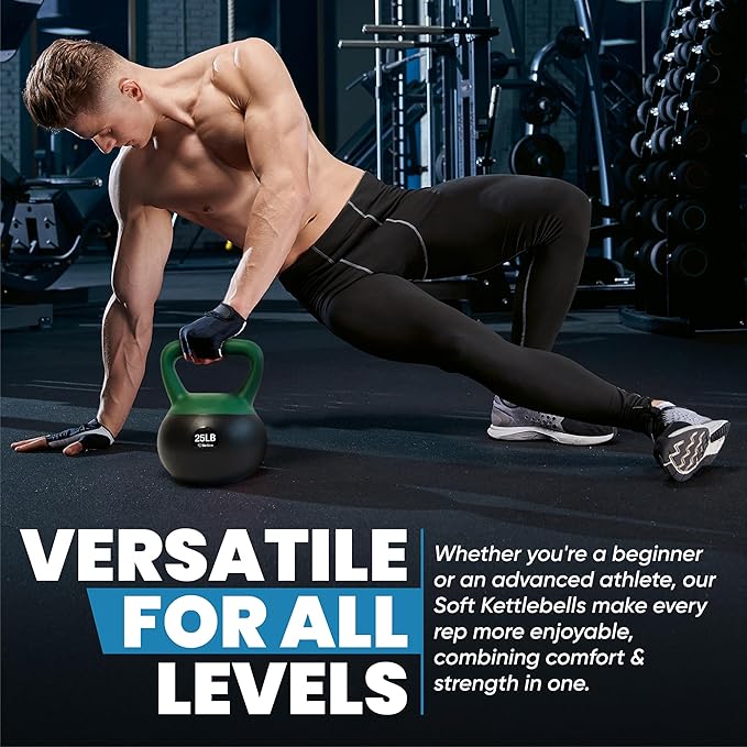 bintiva Soft Kettlebells - Sea and Iron Sand Filled Weights for Women and Men - Color Coded Kettle Bell Sets