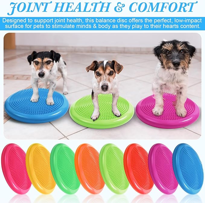 Libima 8 Pcs Wiggle Seat for Sensory Kids Flexible Wobble Cushion Non Slip Balance Disc with Inflation Pump for Adults Core Strength Physical Exercise Improve Posture School Home Office