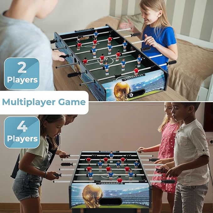 Giantex Foosball Table, 37" Foosball Table Adult Size, with 2 Balls, Score Keeper, Removable Legs, Tabletop Foosball Game, Soccer Table Game for Kids, Teens, Game Room, Parties, Family Night