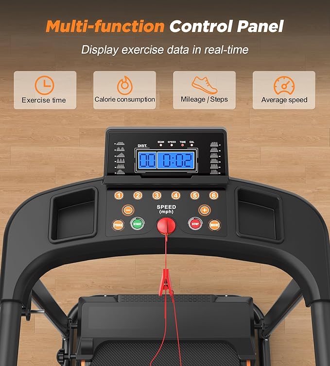 FYC Folding Treadmills for Home with 2.5HP, 300 LBS Capacity, Knee Protection Shock Absorption, Bluetooth with Fitshow App, Space-Saving Design.