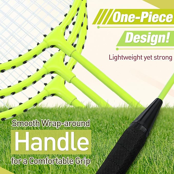 6 Packs Badminton Rackets Set Include 6 Lightweight Rackets 12 Nylon Plastic Shuttlecocks 3 Carrying Bags for Summer Outdoor Backyard Games Sports Beginners Adults