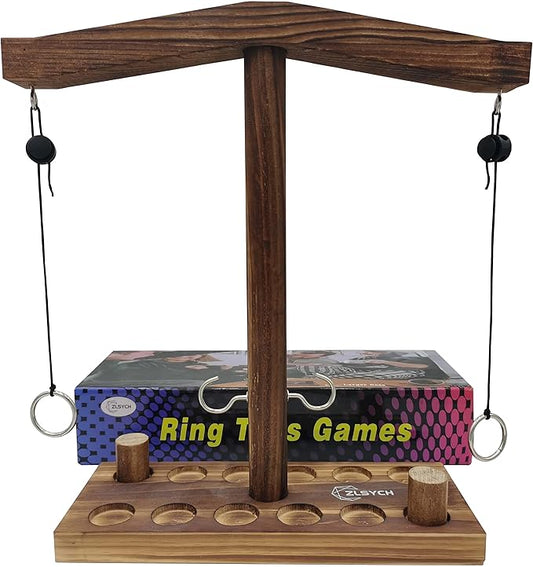 Board Games for Indoor/Outdoor Family & Party Fun - Ring Toss Game Set with Easy Assembly, Perfect for Halloween Games, Thanksgiving, Christmas Parties & White Elephant Exchanges - Portable Design