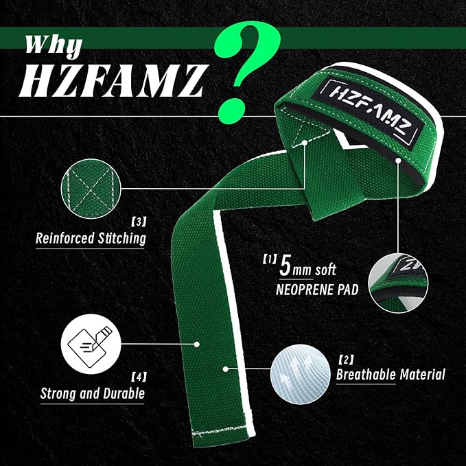 Lifting Straps, Lifting Wrist Straps for Weightlifting, Weightlifting Straps with Padded Neoprene, Gym Straps for Strength Training, Bodybuilding, Weight Lifting Straps for Men and Women