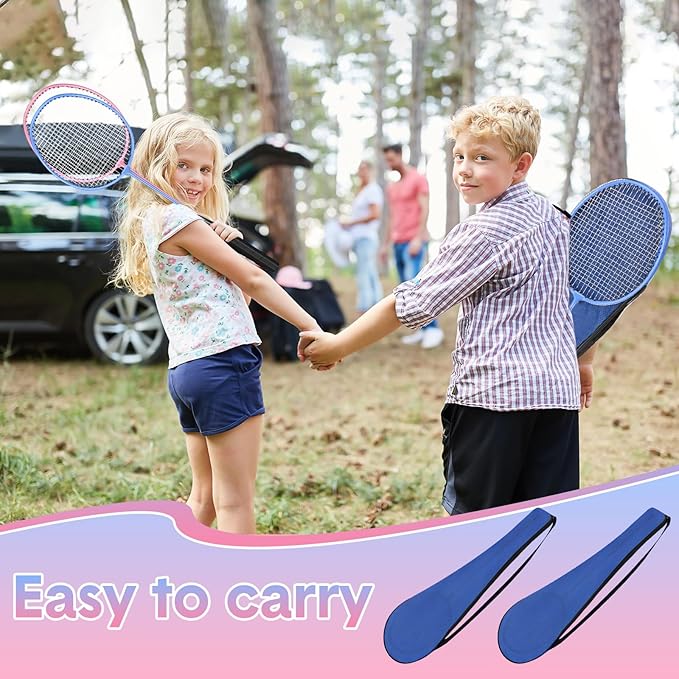 12 Pack Badminton Rackets Set Including Rackets, Nylon Shuttlecocks and Carry Bag for Outdoor Backyard Games Beginners