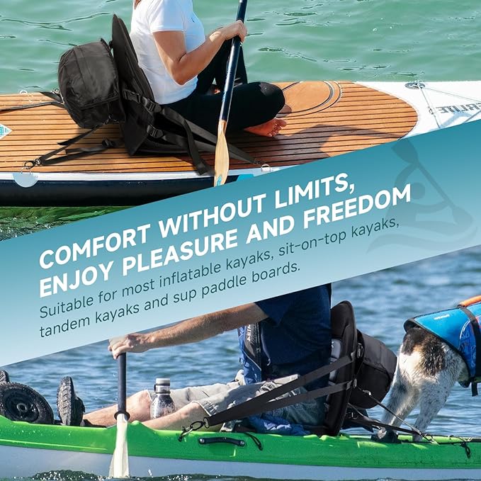 Kayak Seats with Back Support for Sit on Top, Universal Paddle Board Seat for Inflatable Paddleboard, Sup, Canoe