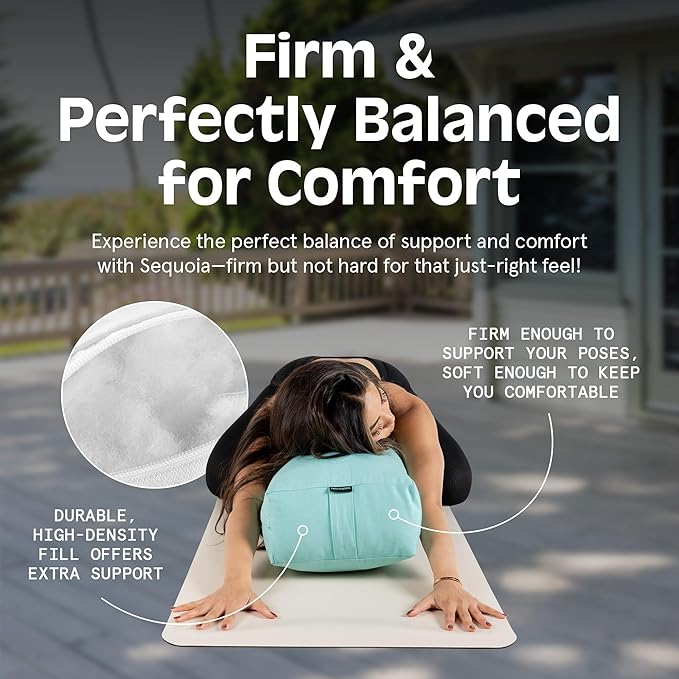 Retrospec Retrospec Sequoia Rectangular Yoga Bolster Pillow - Meditation Cushion for Yoga Practices - Includes Machine Washable 100% Cotton Cover & Durable Carry Handle