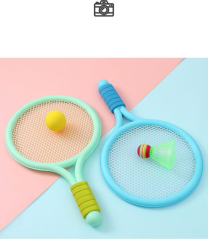 Kids Tennis Rackets with Carrying Bag, Soft Training Balls and Badminton Shuttlecocks with Tennis Rackets Kids, Tennis Racquets Gift Set for Children Outdoor Indoor Sports