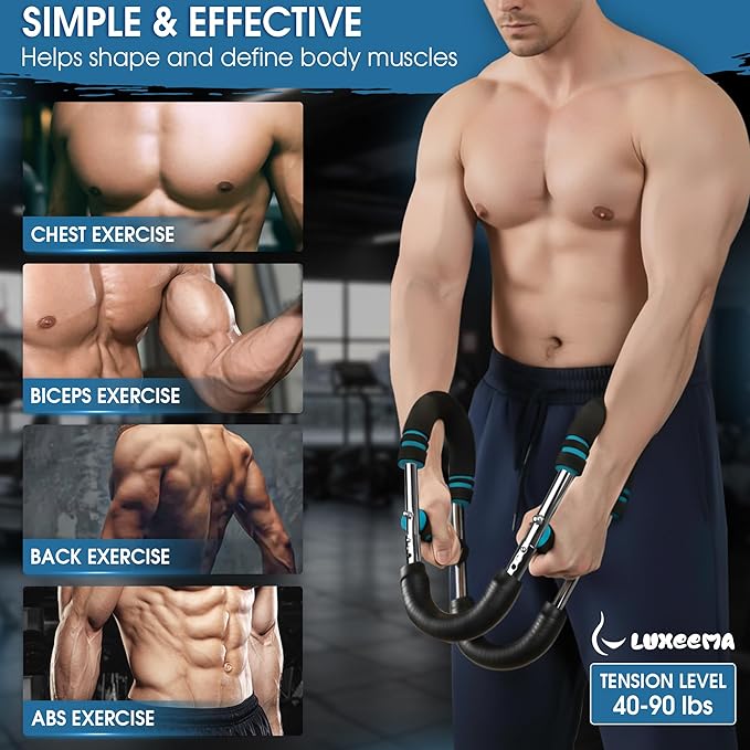 Twister Arm Trainer 40-100 lb, Adjustable Chest Workout Equipment Exerciser for Men, Portable Arm & Chest Twister Trainer for Women, Strength Training Fitness Equipment for Upper Body Muscle