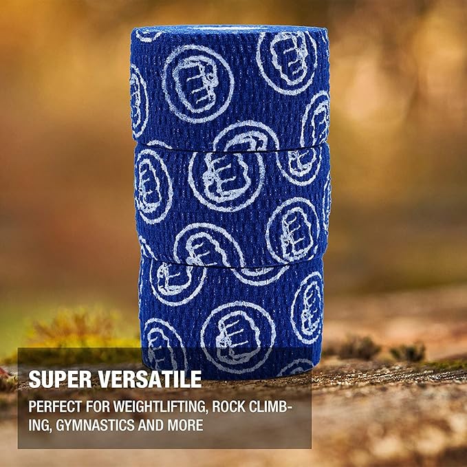 WOD Nation Flexible Hook-Grip Athletic Tape – Easy-Tear, Sweat-Proof Thumb & Finger Strips for Weightlifting