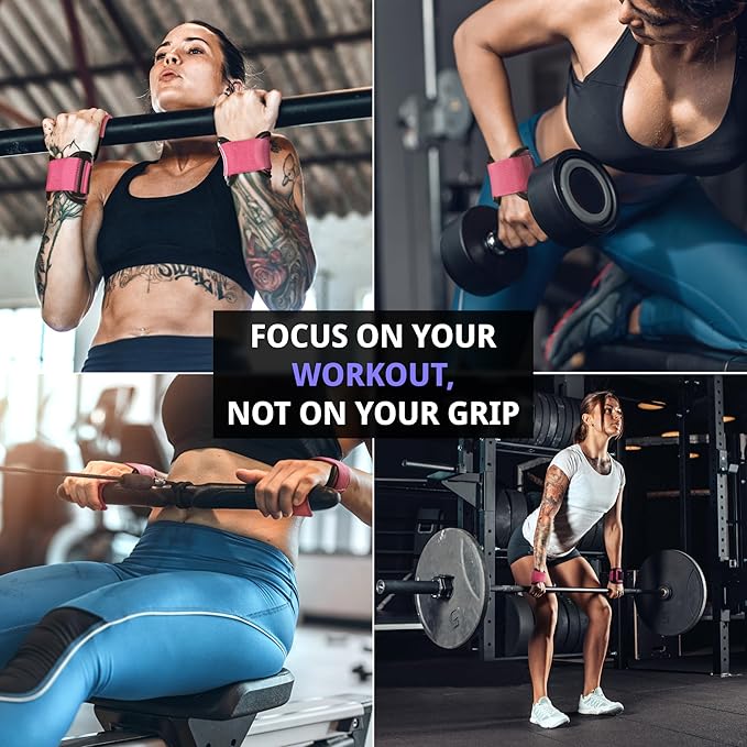 Premium Weight Lifting Hooks (Pair) - Heavy Duty Hand Grip and Wrist Straps Support - 9 mm Neoprene Padded for Deadlifts, Pull Ups, and Shrugs - Durable Workout Accessories for Men and Women