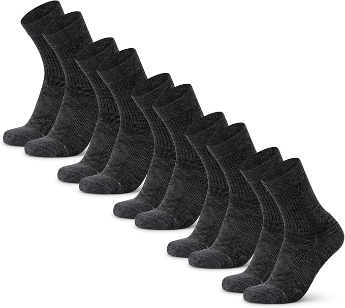 DANISH ENDURANCE Light Hiking Socks, Merino Wool Socks, Anti Blister, Sweat Wicking, Breathable, Men & Women, 3 or 5-Pack