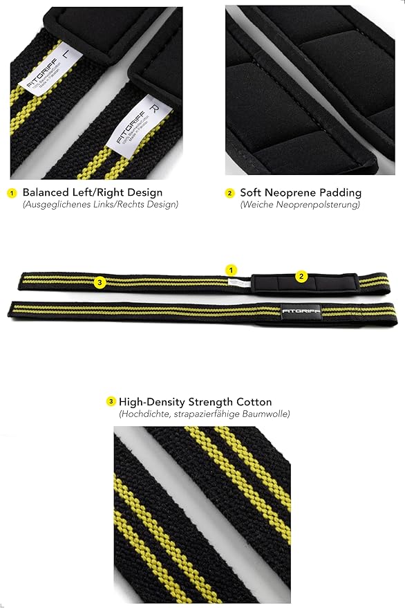 Fitgriff® Lifting Straps & Wrist Wraps (Bundle) Superior Support for Weightlifting & Gym Workouts - for Men and Women