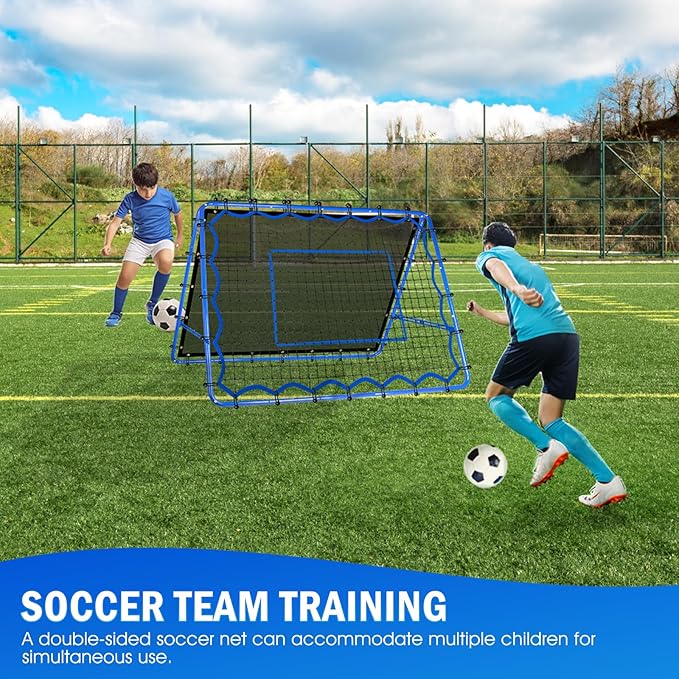 Dual-Sided Soccer Rebounder Net, Fast & Slow Rebound Speed Training for Control, Passing Practice, Easy Setup Baseball/Volleyball Rbounder Pitchback Net Gifts Aids & Equipment for Kids,Teens & Adults
