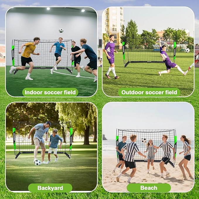 12X6FT/6X4FT Soccer Goal, Portable Soccer Goals for Backyard, Easy to Carry, Easy to Install, Comes with 1 Carry Bag, 4 Ground Nails, Youth and Adult Training Equipment.