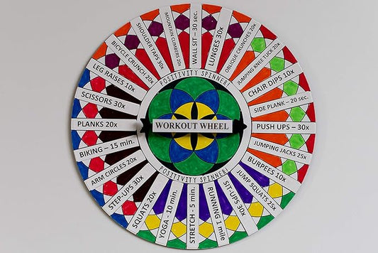 Workout Wheel - Color it, add your favorite no equipment exercises, and let the Workout Wheel choose your at home exercise or workout!