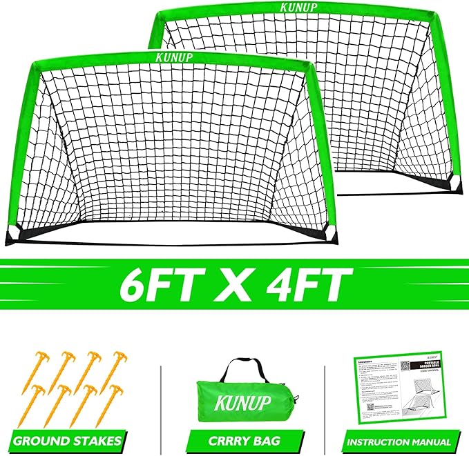 2 of 5×3 6x4 9x5 FT Portable Kids Soccer Goals Set, Foldable Soccer Practice Nets for Backyard with Carrying Bag for Toddler Youth Pop Up Soccer Training Equipment Indoor Outdoor Sports Game Gift