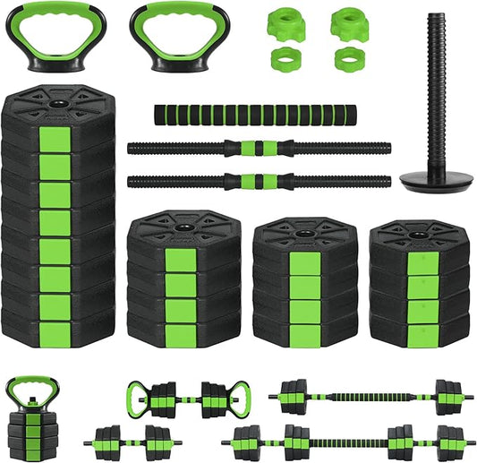 3-In-1 Octagonal Adjustable Dumbbell Set, 44/88LBSFree Weights Dumbbells with Anti-Slip Handle for Men & Women, Versatile Dumbbells Set of 2 with Connector, Perfect for Home Gym