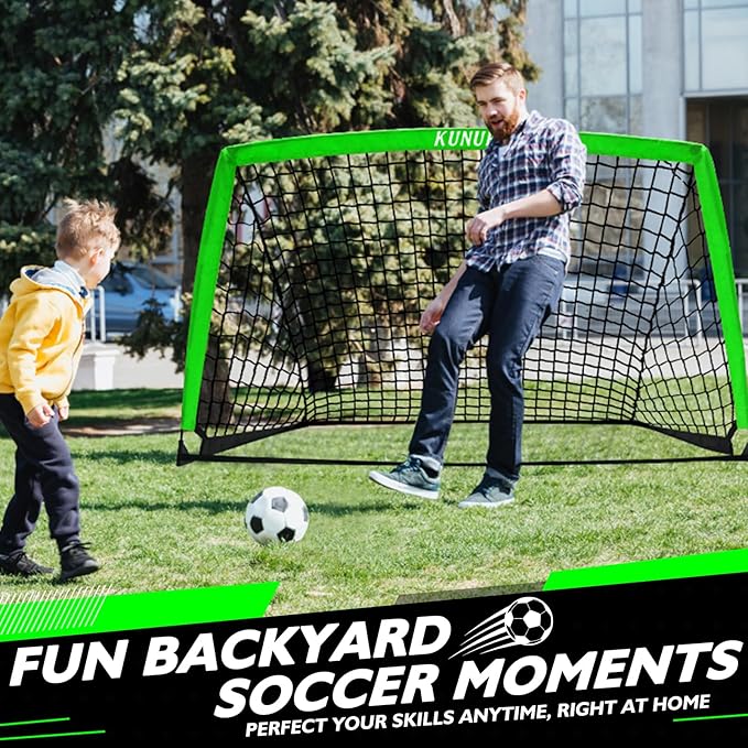 2 of 5×3 6x4 9x5 FT Portable Kids Soccer Goals Set, Foldable Soccer Practice Nets for Backyard with Carrying Bag for Toddler Youth Pop Up Soccer Training Equipment Indoor Outdoor Sports Game Gift