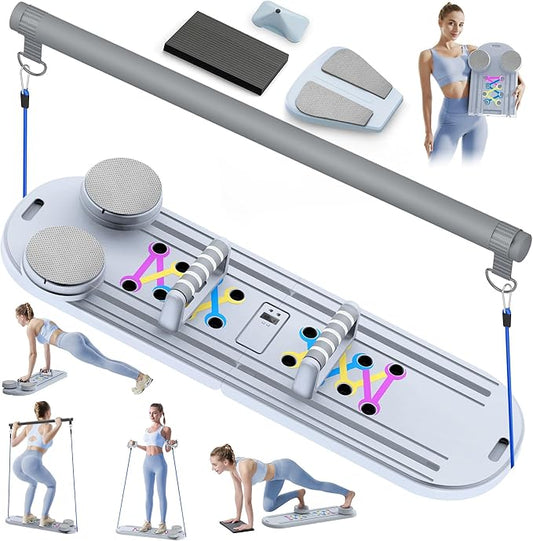Pilates Board Pilates Reformer Set, Multifunctional Pilates Board for Home Workout, 15-in-1 Flo Pilates Portable Reformer 2025 for Full-Body Exercise
