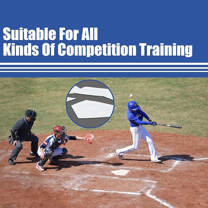 GKK Standard BasesGKK Baseball & Softball Base Set 5 Piece Rubber Field Bases for Youth& Adults Throw Down Bases Teeball, Backyard, Playground Practice