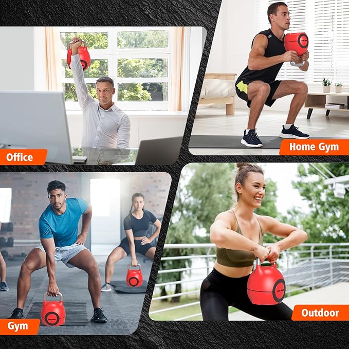 Adjustable Kettlebell Weight Set-Quickly Adjusts 7 Weights,Ergonomic kettlebell sets for Home Gym