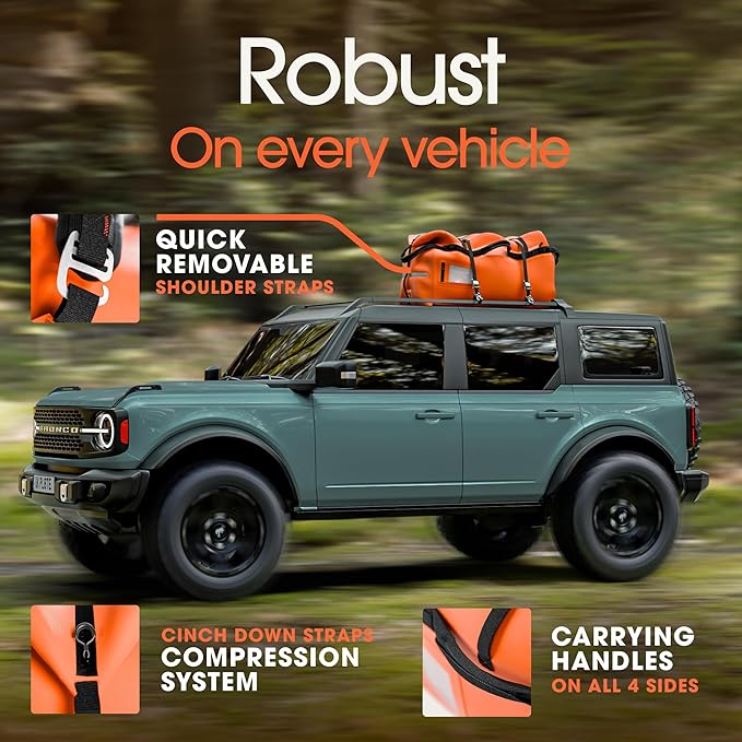 Earth Pak Waterproof Duffel Bag - Large Dry Bag, 1680D TPU, Heavy Duty, Camping & Marine Dry Bag, 8x8 Popout Pocket