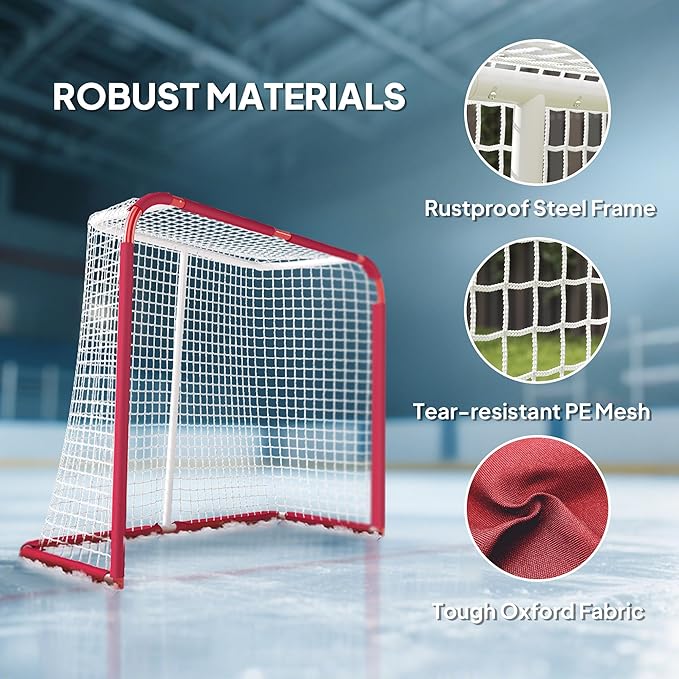 Soozier Soccer Goal, 6 x 4 ft All Weather Practice Soccer Net with Steel Frame, PE Mesh, Soccer Training Equipment for Indoor and Outdoor Use, Easy Assembly