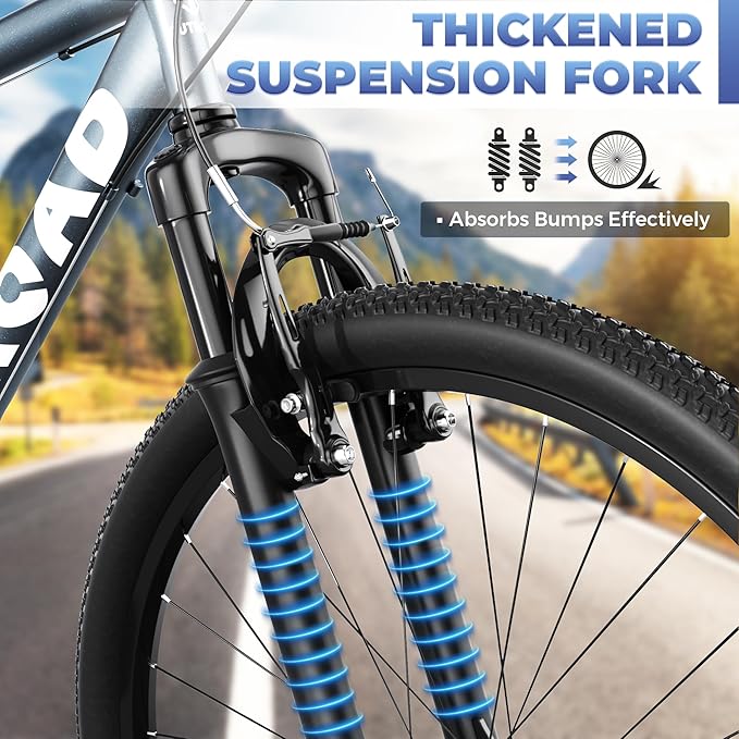 26 inch Mountain Bike with Lightweight Cycling Bicycles, Dual Disc/V Brake,Metal Frame Bicycle for Men and Women, Adult