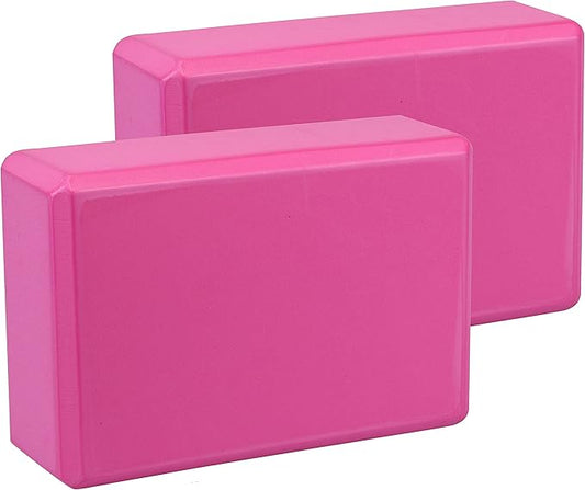 EXERZ Yoga Blocks 2 pack, Gym Blocks, Exercise Workout Fitness Bricks, Pilates Stretch Handstand Non-Slip