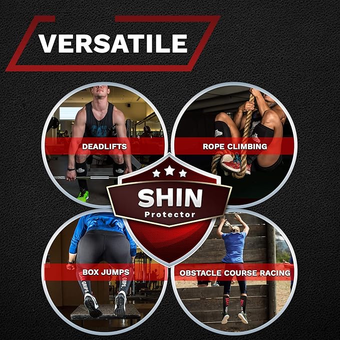 Bear Grips Deadlift Shin Guards - Breathable Gym Equipment Rope Climbing Shin Guard for Men and Women - Injury Prevention Calf Support Shin Guard Sleeves for Ultimate Shin Protection