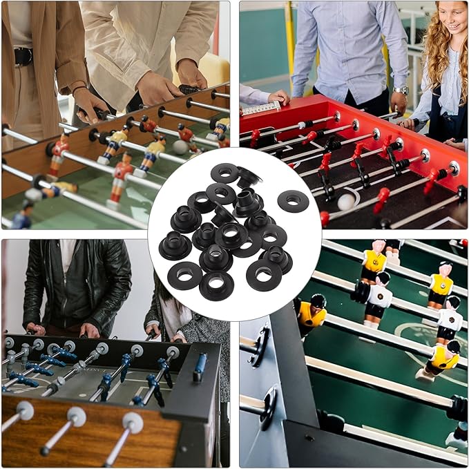 Table Foosball Bushings,10Pairs Table Football Board Bearings, Football Bearing Rods Foosball Table Machine Accessories, Foosball Table Shafts Covers Parts (Hole Diameter 16mm)