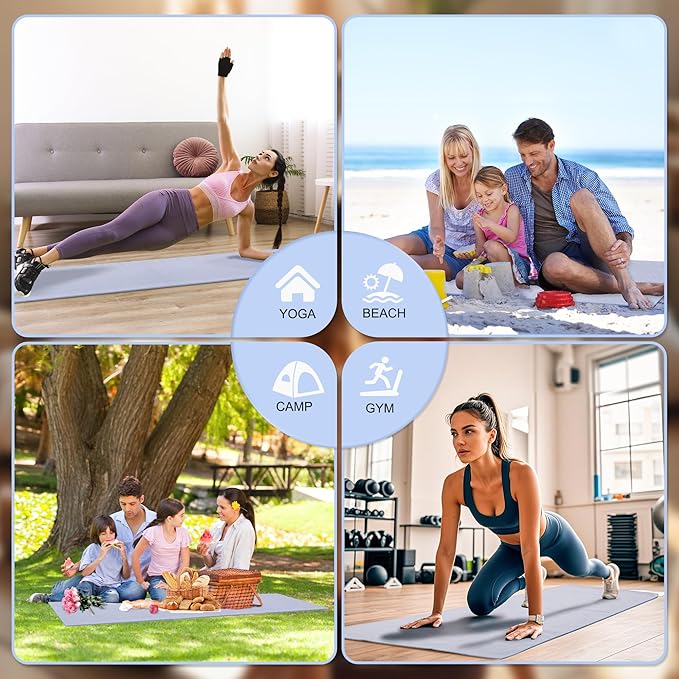 Hot Yoga Towel, 2 Pack Yoga Mat Towel Yoga Towels for Hot Yoga Non Slip with Grip Dots Sweat Absorbent Microfiber Pilates Towel for Bikram Exercise and Fitness