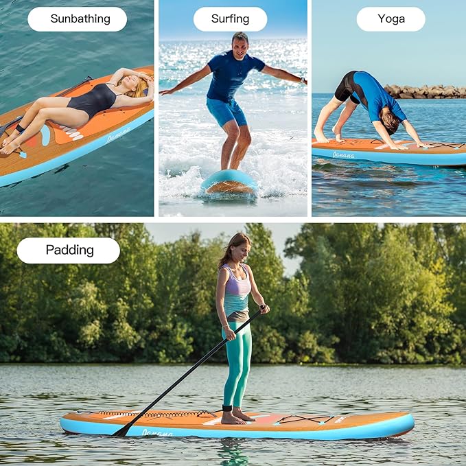 Panana Inflatable Stand Up Paddle Board, 10'x31 x6 SUP with Premium Paddle Board Accessories Kit, Anti-Slip EVA Deck for Adults Youth of All Skill Levels